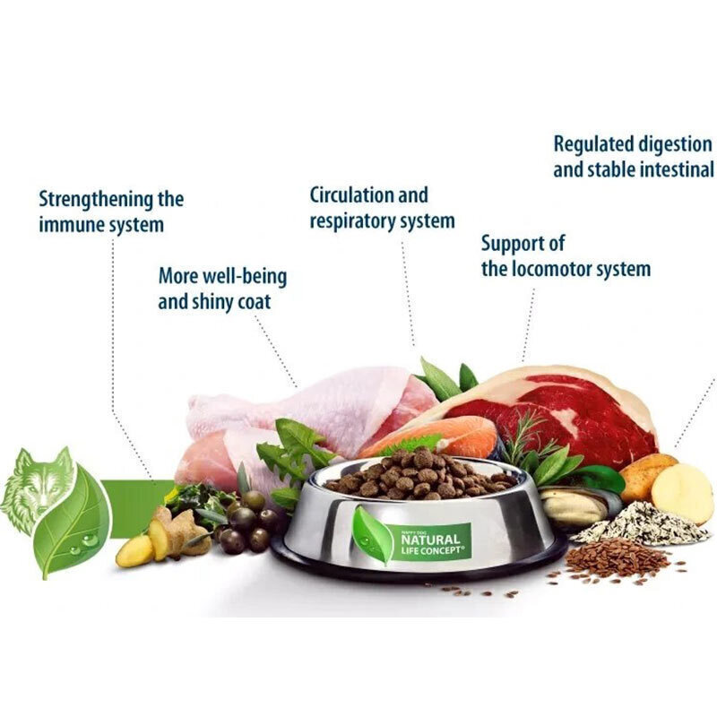 غذای خشک سگ بالغ نژاد کوچک هپی داگ با طعم مرغ و سالمون