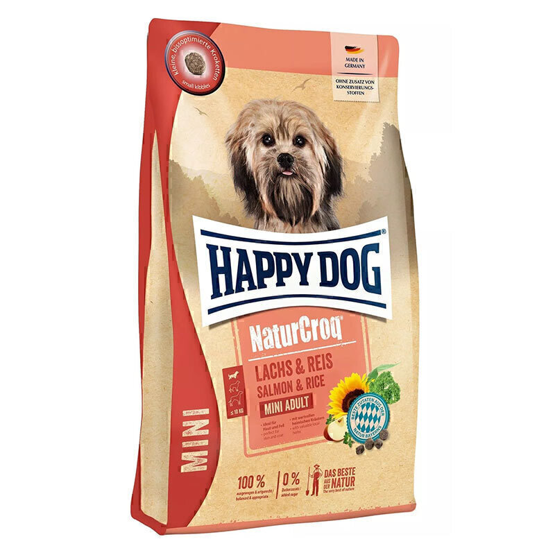 غذای خشک سگ بالغ نژاد کوچک هپی داگ با طعم مرغ و سالمون