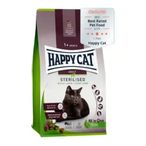 غذای گربه هپی کت عقیم شده با طعم گوشت بره  Happycat Sterilised